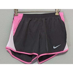 Nike Dri Fit Shorts Women's Running Black& Pink W/Stripe Athleisure Sz XS